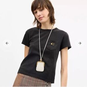 Coach Rectangle Kisslock Pouch Necklace
